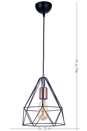 Zirve Single Pendelleuchte Kronleuchter (schwarz) PA. 0234 - 2