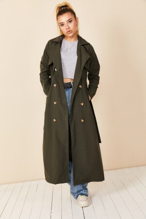 Zweireihiger Trenchcoat mit Kragen 20mtegk1955trn001 - 2