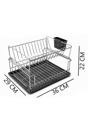 ZWEISTöckiges, modulares Tellerregal, Geschirrregal, mattschwarz, SM004B - 5