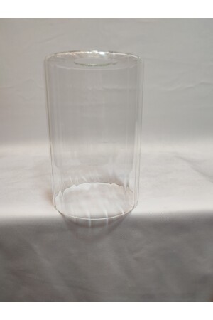 Zylinder-Kronleuchter aus Glas. Transparent, selbstgestreift. (E. 27)Durchmesser:10. 00cm-h:15. 00cm. normal, je nach Leuchtmittel: ZYLINDERGLAS, TRANSPARENT, GESTREIFT - 8