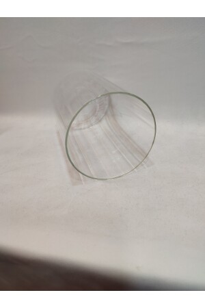 Zylinder-Kronleuchter aus Glas. Transparent, selbstgestreift. (E. 27)Durchmesser:10. 00cm-h:15. 00cm. normal, je nach Leuchtmittel: ZYLINDERGLAS, TRANSPARENT, GESTREIFT - 9